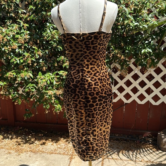 Fashion Nova Brown and Black Leopard Print Slip Dress - Picture 5 of 8